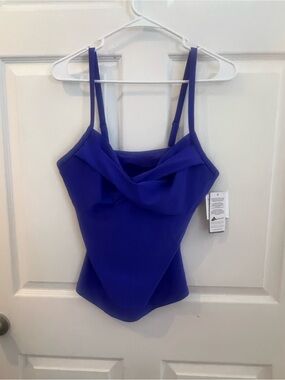 NWT Athleta Cobalt Blue swimsuit top with Double Straps sz L